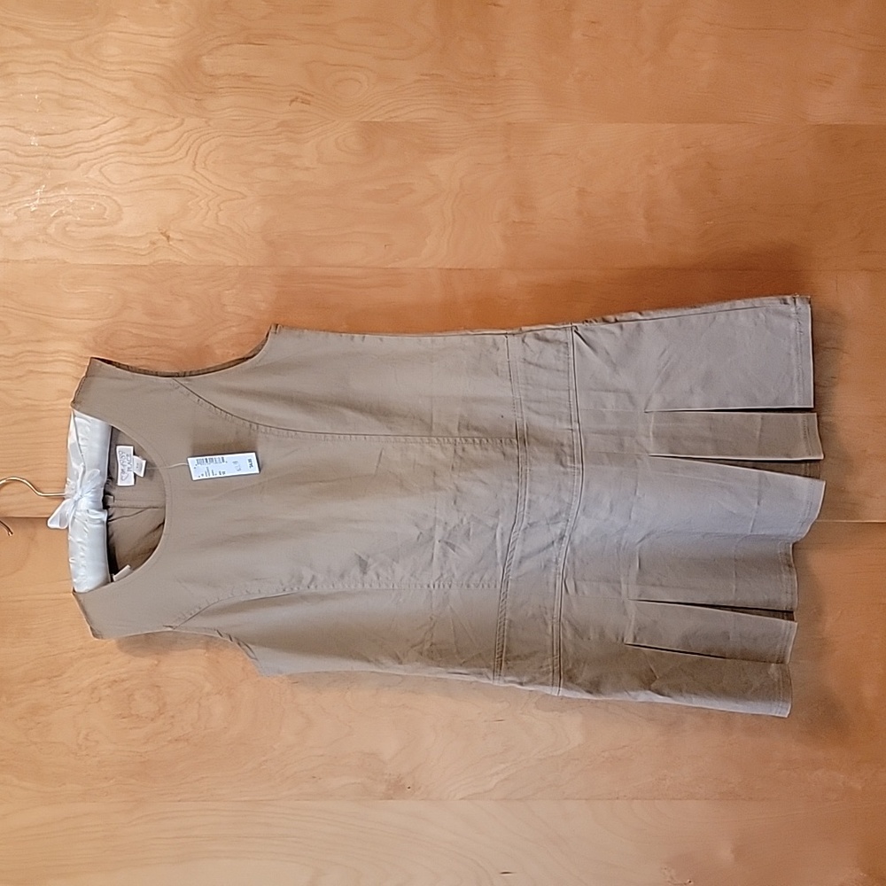 The Children's Place Khaki Sleveless Pleated Dress